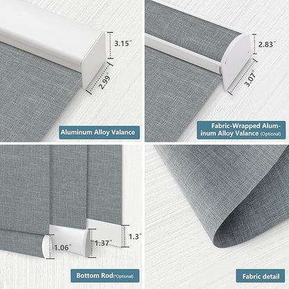 Bringnox Motorized Blinds with Remote,100% Blackout Smart Roller Blinds Compatible with Google Home and Alexa Via HUB,and Motorized Window Blinds Customized