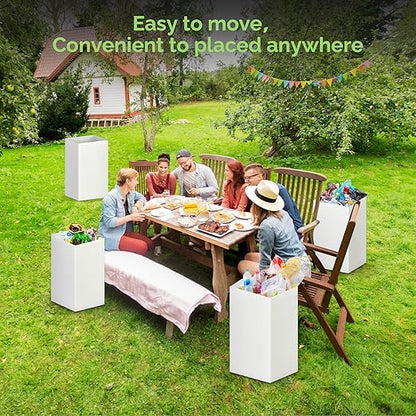 Magicheap Disposable Trash Cans for Parties 16 Pack, 13 Gallon Cardboard Trash Can for Events, Thick Collapsible Garbage Can for Camping - 13.5" L x 10.0" W x 21.7" H, White