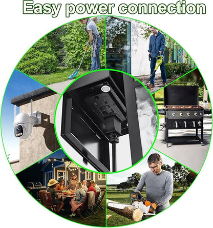 2 Pack Porch Light with Outlet and Remote Control - Plug in Outdoor Wall Lights with GFCI Exterior Lighting Fixtures Adjustable 3 Sensitivity Levels and 1-10min Delay for Porch, Patio, Entryway(Black)
