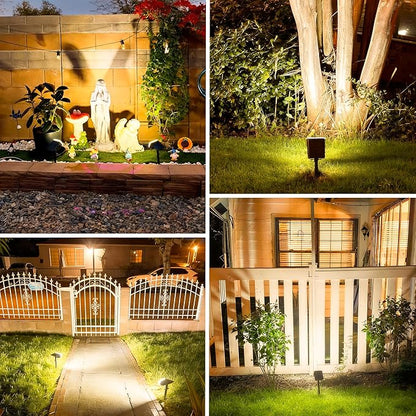 Solar Spotlights, Super Bright LED, 2 CCT Warm & Cool Light, Solarspot Lights for Outside Landscape Auto On/Off -2 Pack