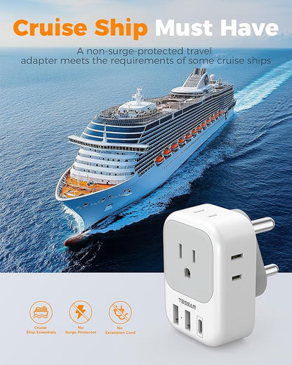 TESSAN Type M Adapter for South Africa, PD 20W 2 Pack