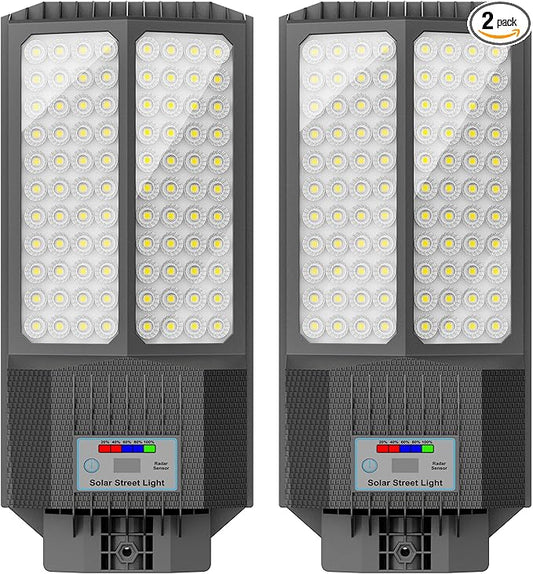 2026 New Solar Street Light, Solar Street Lights Outdoor Waterproof Dusk to Dawn 7000K LED Security Flood Light with Motion Sensor and Remote Control for Pathway, Entryway & Yard