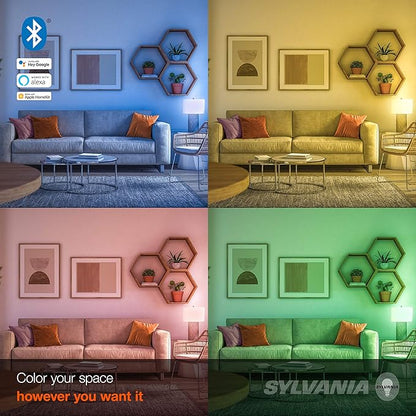 LEDVANCE Sylvania Smart+ Bluetooth Full Color and Tunable White BR30 LED Bulb, Fully Dimmable, Compatible with Alexa, Apple HomeKit and Google Assistant, 1 Pack