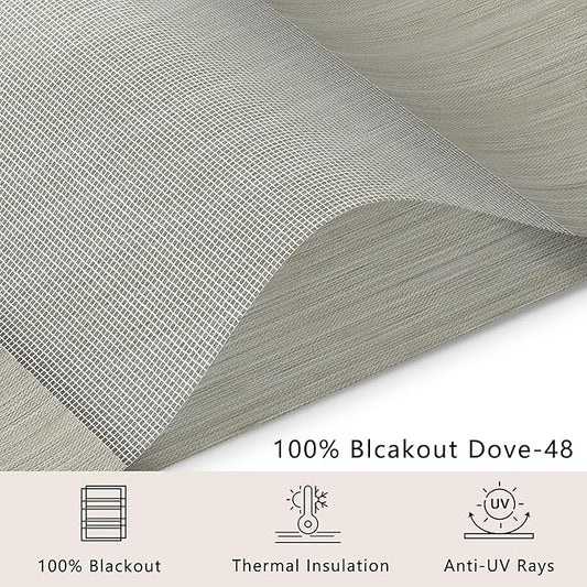 Bringnox Smart Motorized Zebra Roller Blinds-85% Blackout, Remote Control, Works with HomeKit, Google Home & Alexa via Hub, Custom Size