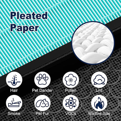 Vital 200S Smoke Remover Replacement Filter for LEVOIT Vital 200S and Vital 200S-P Air Purifier, High-Efficiency Activated Carbon Filter, Vital 200S-RF-SR, 2 Pack, Blue