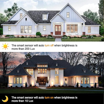 PARTPHONER Modern Outdoor Light Fixture Dusk to Dawn Outdoor Lighting, 15" H Exterior Wall Sconce Waterproof Porch Light, Outside Light for House with Water Glass for Garage Doorway, White