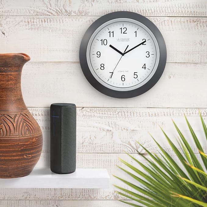 La Crosse Technology WT-3129B 12 Inch Atomic Analog Wall Clock, Black (Pack of 5)