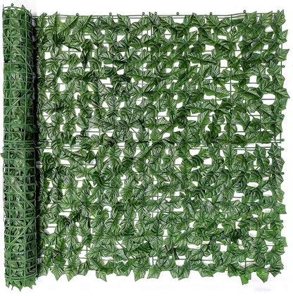Privacy Fence Screen Artificial Ivy Grass Wall Screen 240x40 in Balcony Fence Privacy Screen Faux Vines Green Backdrop Fake Ivy Wall Panels Hedge Fence for Patio,Garden, Backyard Indoor Outdoor deocr