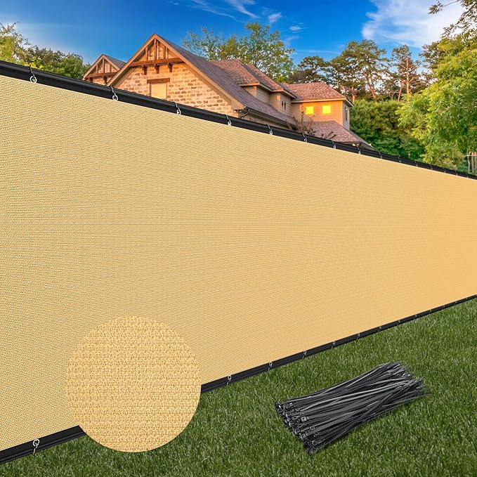 Winpull Privacy Fence Screen 4FT x 50FT, Heavy Duty 170GSM HDPE Fence Screen Privacy Mesh for Chain Link & Wood Fence, 95% Privacy Screen for Backyard Patio Balcony, Reinforced Edges & Grommets