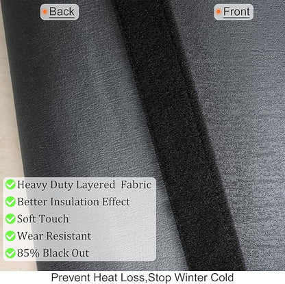 Magnetic Thermal Insulated Door Curtain,Thicker Layered Fabric&Full Strip Magnets,Temporary Doorway Cover Curtains, Self-Closing Privacy Magnetic Screen Door,Door Window Insulation kit for Winter
