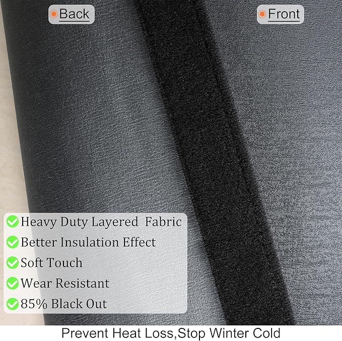 Magnetic Thermal Insulated Door Curtain,Thicker Layered Fabric&Full Strip Magnets,Temporary Doorway Cover Curtains, Self-Closing Privacy Magnetic Screen Door,Door Window Insulation kit for Winter