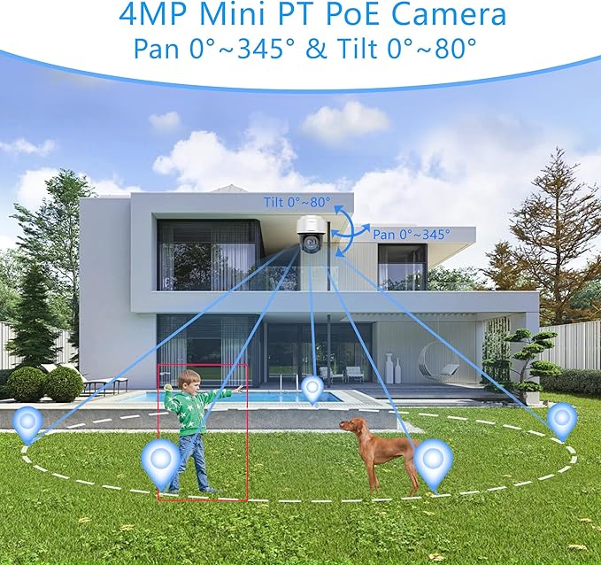 DS-2DE2C400MWG-E 4MP Mini PT POE Outdoor Camera, 2.8MM Wide Lens, H.265+, Smart Hybrid-light, Support Human Detection and Auto-tracking, Built-in Microphone, Speaker, Card Slot(Up to 512 GB), IP66