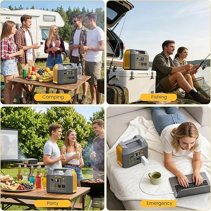 EnginStar Portable Power Station,300W Solar Generator, 110V 296Wh Power Bank Two Pure Sine Wave AC Outlet 80000mAh Lithium Battery Pack for Camping Outdoors Trip RV Hunting Vans Emergency Backup