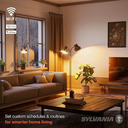 Sylvania WiFi LED Smart A19 Amber Finish Light Bulb, 4.5W Efficient, for Alexa/Google Assistant, 2000K, No Hub Required - 1 Pack (75800)