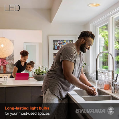 Sylvania Flood BR30 LED Light Bulb, 65W = 9W, Dimmable, 22 Year, 800 Lumens, 2700K, Soft White - 6 Pack (41259)