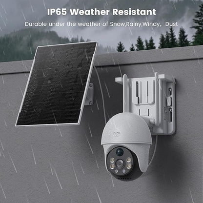 4G LTE Cellular Security Camera Wireless Outdoor,4MP Solar Powered No WiFi Security Camera, Color Night Vision, Smart Detection,Two Way Audio,Local/Cloud Storage(White) (P15N)