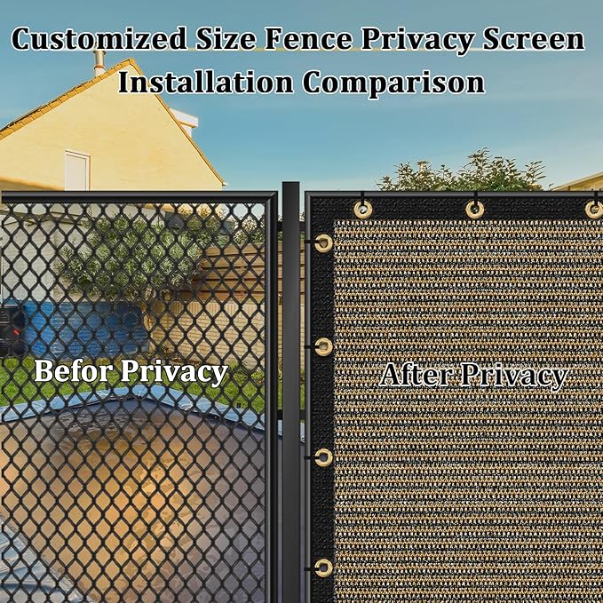 Shade&Beyond 6'x86' Brown Privacy Screen Fence Cover 170 GSM Fencing Mesh Fence Panel for Wall Garden Yard Backyard Indoor Outdoor Home Decoration