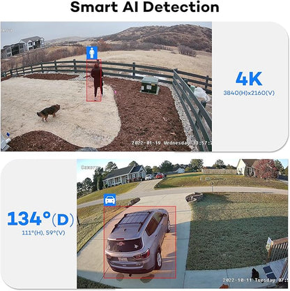 ONWOTE PoE IP Security Camera, 2 Way Audio, Smart Color Night Vision, AI Human Vehicle Detection, 134° Wide View, Commercial Wired CCTV for Business Home, Add-on to NVR System, Indoor/Outdoor