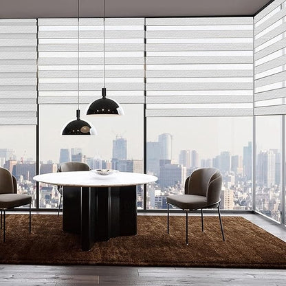 Blackout Motorized Zebra/Roller Shades – Blackout-Orlando BL29 Series Smart Remote Control Window Blinds