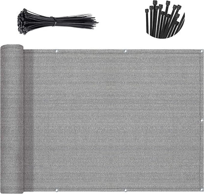 SUNNY GUARD 2.5/2.6/3/3.3/4/5/6/8 Balcony Privacy Screen Fence, Apartments Railing, Heavy Duty Wind Block Screen for Outdoor,Porch,Patio,Deck Privacy,3'x10' Brown-Grey（We Make Custom Sizes）