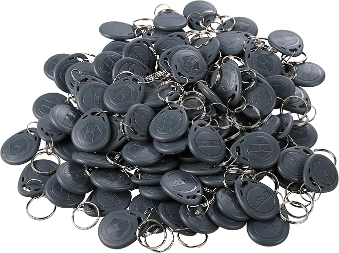 125khz RFID Smart EM ID Read Only Entry Access Keyfob Tag Token Keychain Card (100 Pack) (Grey)