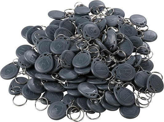 125khz RFID Smart EM ID Read Only Entry Access Keyfob Tag Token Keychain Card (100 Pack) (Grey)