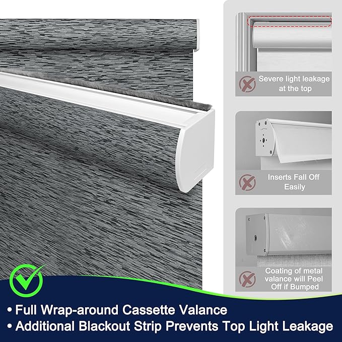 BERISSA Motorized Blinds with Remote,Light Filtering Smart Blinds for Windows,Jacquard Fabric,Remote Control,Thermal Insulated Automatic Blinds,Electric Blinds with USB/Solar Pannel.Black