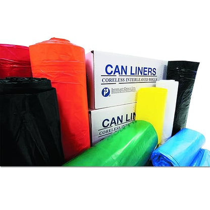 Inteplast Group VALH3660N16 55 Gallon Capacity, 58" Length x 36" Width x 14 Mic Thickness, Natural Color, HDPE Commercial Coreless Valu-Plus Institutional Trash Can Liner (Case of 8 Roll, 25 Bags per