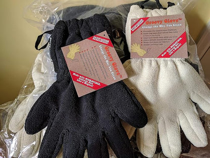 Quantum Mango , Groovy Glove Six Fingers Microfiber Gloves for Cleaning Home,Vehicles & Pet Use |Reusable Dusting Gloves for Easy Cleaning | Chemical-Free Eco Solution, Black ( one glove)