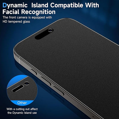 YWXTW 2 Pack Matte Privacy Screen Protector for iPhone 16 Pro, 28° Anti-Spy iPhone 16 Pro Privacy Screen Protector Anti-Glare & Anti-Fingerprint Case Friendly Tempered Glass Film, Bubble Free