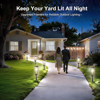 Solar Pathway Lights Outdoor Waterproof IP65, 12 Pack Cool White Solar Walkway Lights, Auto On/Off Outdoor Light for Lawn Garden Patio Driveway Decor Landscape Lighting