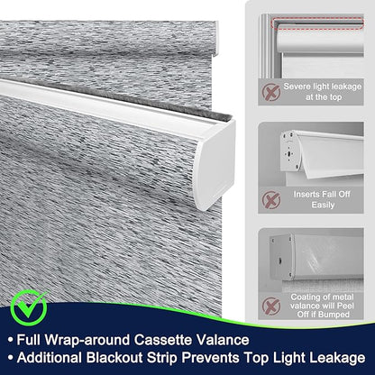 BERISSA Motorized Blinds with Remote,Blackout Smart Blinds for Windows,Jacquard Fabric,Remote Control,Thermal Insulated Automatic Blinds,Electric Blinds with USB/Solar Pannel.Maze Black