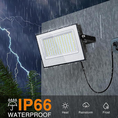 Onforu 200W Flood Lights Outdoor,19000lm Bright LED Work Light with Plug,Daylight White LED Flood Lighting,IP66 Waterproof Security Yard Lights for Yard Garage Stadium 2 Pack