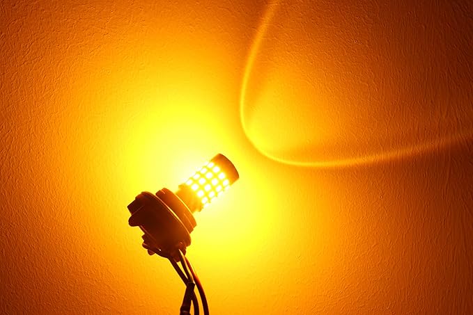 Alla Lighting 1000Lm 51-SMD Extremely Super Bright Amber Yellow BAY15D 7528 2357NA 1157 LED Bulbs High Power 2835 Chipsets LED Lights Lamps Replacement