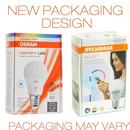 Sylvania Smart+ ZigBee Bulb, Color Changing and Dimmable A19 LED Bulb,60 Watt Equivalent, Works with SmartThings, Wink, and Amazon Echo Plus
