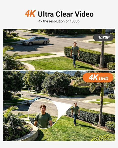 Anlapus 4K 8 Channel Security Camera System, 4 X 8MP Bullet Camera, 1TB HDD