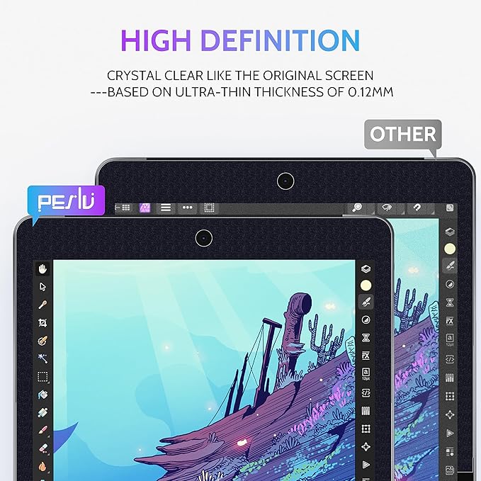 Peslv 2 Pack Anti Blue Light Paper Film for iPad 9th 8th 7th Generation 10.2 Inch, Drawing & Writing Feel Like on Paper, Matte Anti Glare PET Screen Protector, BlueLight Filter Eye Protection Cover