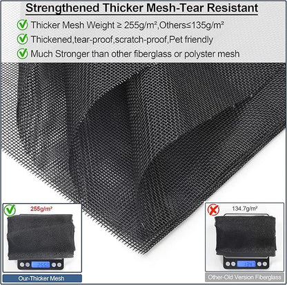 Upgraded Magnetic Screen Door Thicker 255g/㎡ Reinforced Mesh,Reversible Left Right Side Opening,Fit Door Size 36 x 80 Inch,Retractable Door Screen Magnetic Closure,Door Curtain for Single Front Door