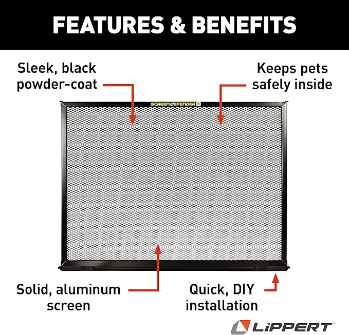 Lippert Components 859791 Screen Defender RV Entry Door Aluminum Screen Protector, 24-inch Door (20.5" Screen Kit)