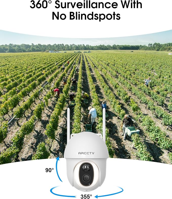 ARCCTV 4G LTE Cellular Security Camera Outdoor Wireless, 2 Pack