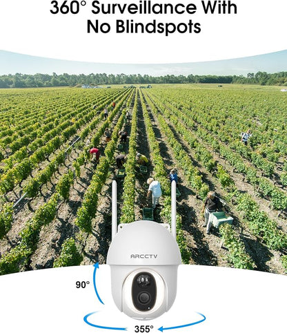 ARCCTV 4G LTE Cellular Security Camera Outdoor Wireless, 2 Pack