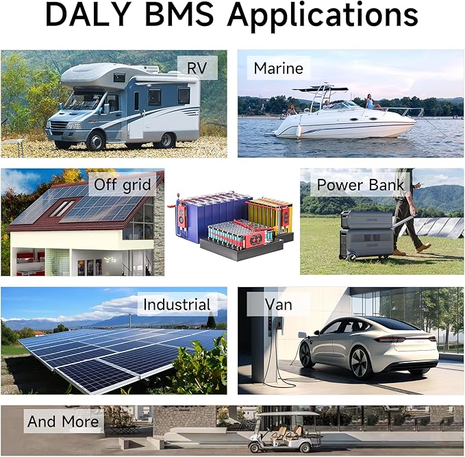 DALY BMS 12V 4S 100A LiFePO4 - Smart Bluetooth Battery Protection Board for 12 Volt Lithium Battery Pack for RV Trolling Motor Portable Power Station