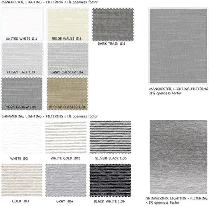 HILADUO Custom Motorized Light Filtering Roller Shades – Smart Electric Blinds Work with Apple Home, Alexa & Google Home, < 1% Openness Factor Fabric (20"-105" Width)