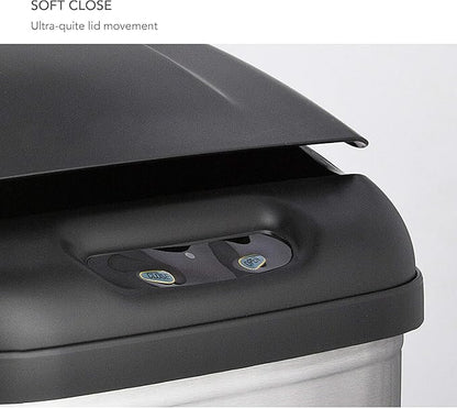 NINESTARS DZT-50-6 The Original Automatic Motion Sensor Trash Can, 13.2 Gal. / 50 L., Stainless Steel