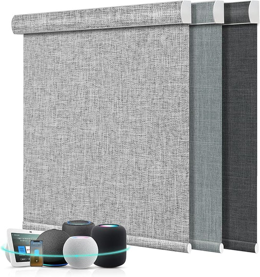 Aprilsmart Motorized Blinds with Remote,Compatible with Apple HomeKit Alexa Google Home- Voice and app Control,Motorized Roller Shades 100% Blackout Custom Size(Vigor Rock White -21)