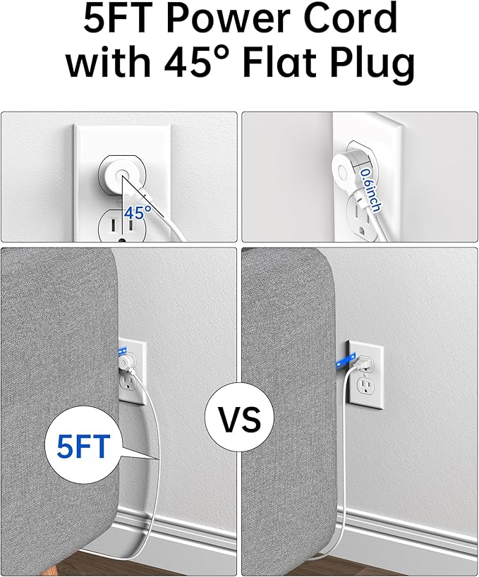 10-in-1 USB Charging Station with PD 20W Fast Charging, Surge Protector 6 USB Ports 4 AC Outlets 4.9ft Travel Power Strip with USB Ports Extension Cord for Home/Office/Travelling