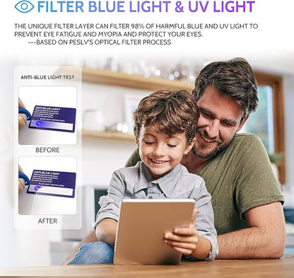 Peslv 2 Pack Anti Blue Light Paper Film for iPad 9th 8th 7th Generation 10.2 Inch, Drawing & Writing Feel Like on Paper, Matte Anti Glare PET Screen Protector, BlueLight Filter Eye Protection Cover
