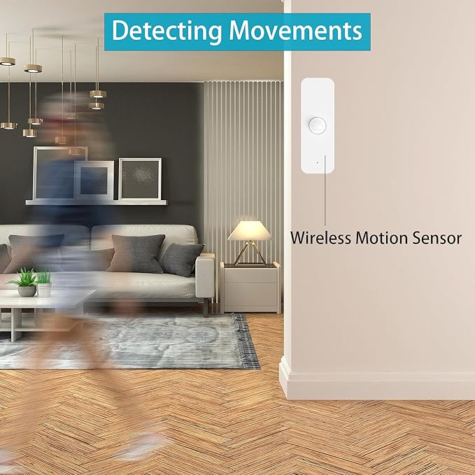 WiFi PIR Motion Sensor, Wireless Motion Detector, Alexa Motion Sensor Alert, Smart Home Presence Sensor Compatible with Alexa, Echo Devices (1 Pack)
