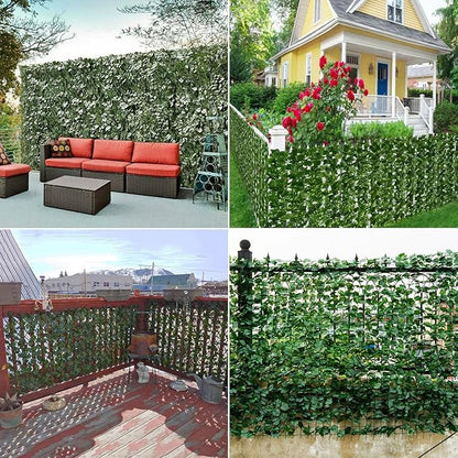 Privacy Fence Screen Artificial Ivy Grass Wall Screen 120x40 in Balcony Fence Privacy Screen Faux Vines Green Backdrop Fake Ivy Wall Panels Hedge Fence for Patio,Garden, Backyard Indoor Outdoor deocr