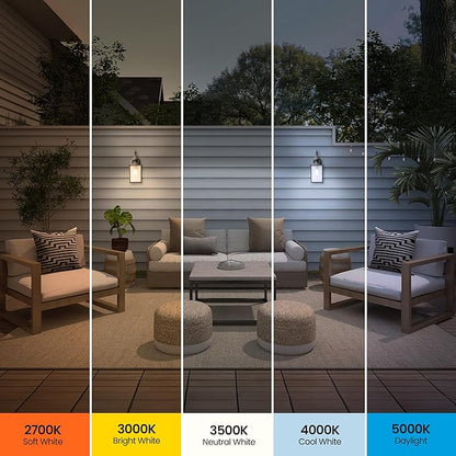 Feit Electric LED Dusk-to-Dawn Light Bulb, A19 60W Equivalent, 5CCT, Non-Dimmable, E26 Medium Base, 90 CRI, 800 Lumens, Adjustable White, 13 Years Lifetime, OM60/5CCTCA/DD/LEDI
